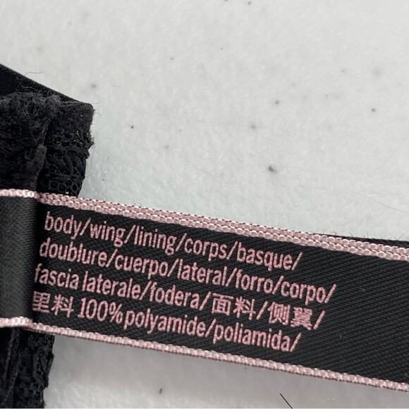 Victoria’s Secret Romantic Low Cut Demi Bra Feminine Black Lace Size 34D - Picture 8 of 10